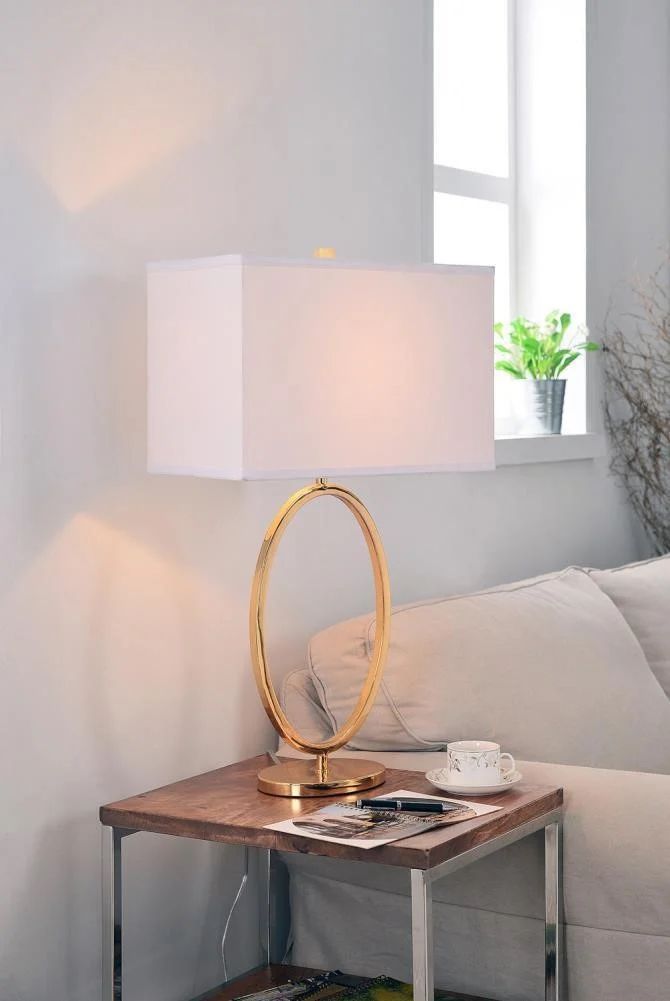 NORTH STAR Hendrix 30in Gold Lamp w/ Shade