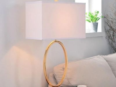 NORTH STAR Hendrix 30in Gold Lamp w/ Shade