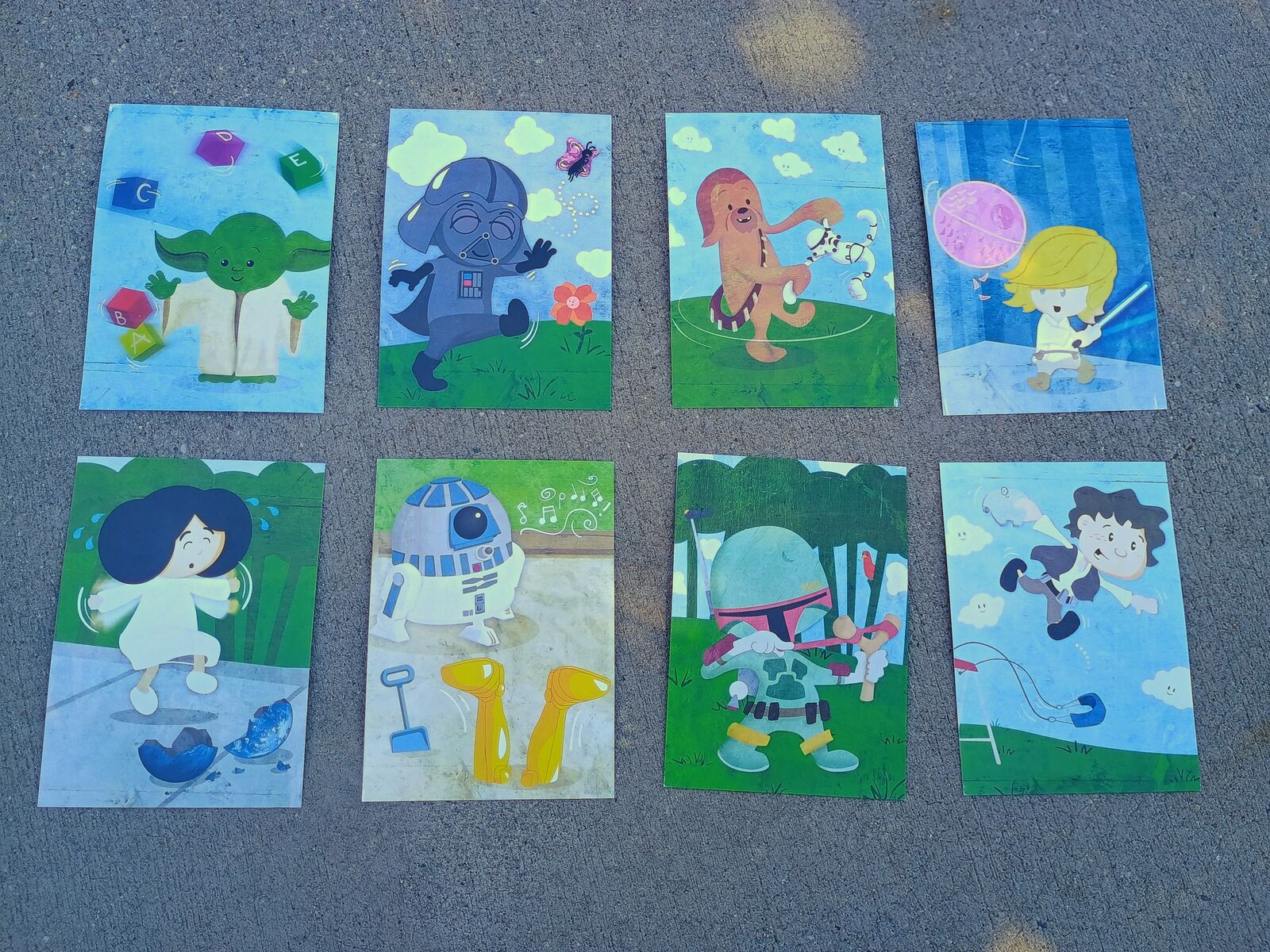 Star Wars Nursery Bundle - Handmade Vintage Fabric Bedding + 8 "Star Wars Babies" Art Prints - $80 OBO