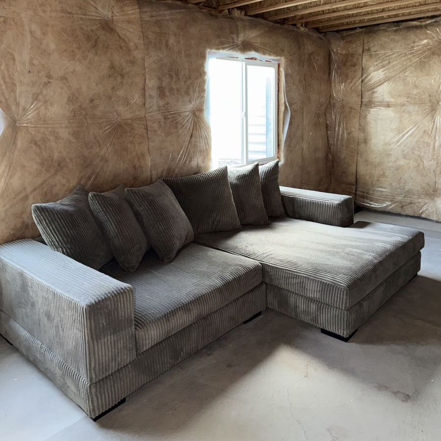 Sectional Couch LUXE 180” corduroy fog
