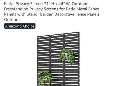 Two patio privacy screens. Each 44” wide and 71” tall.