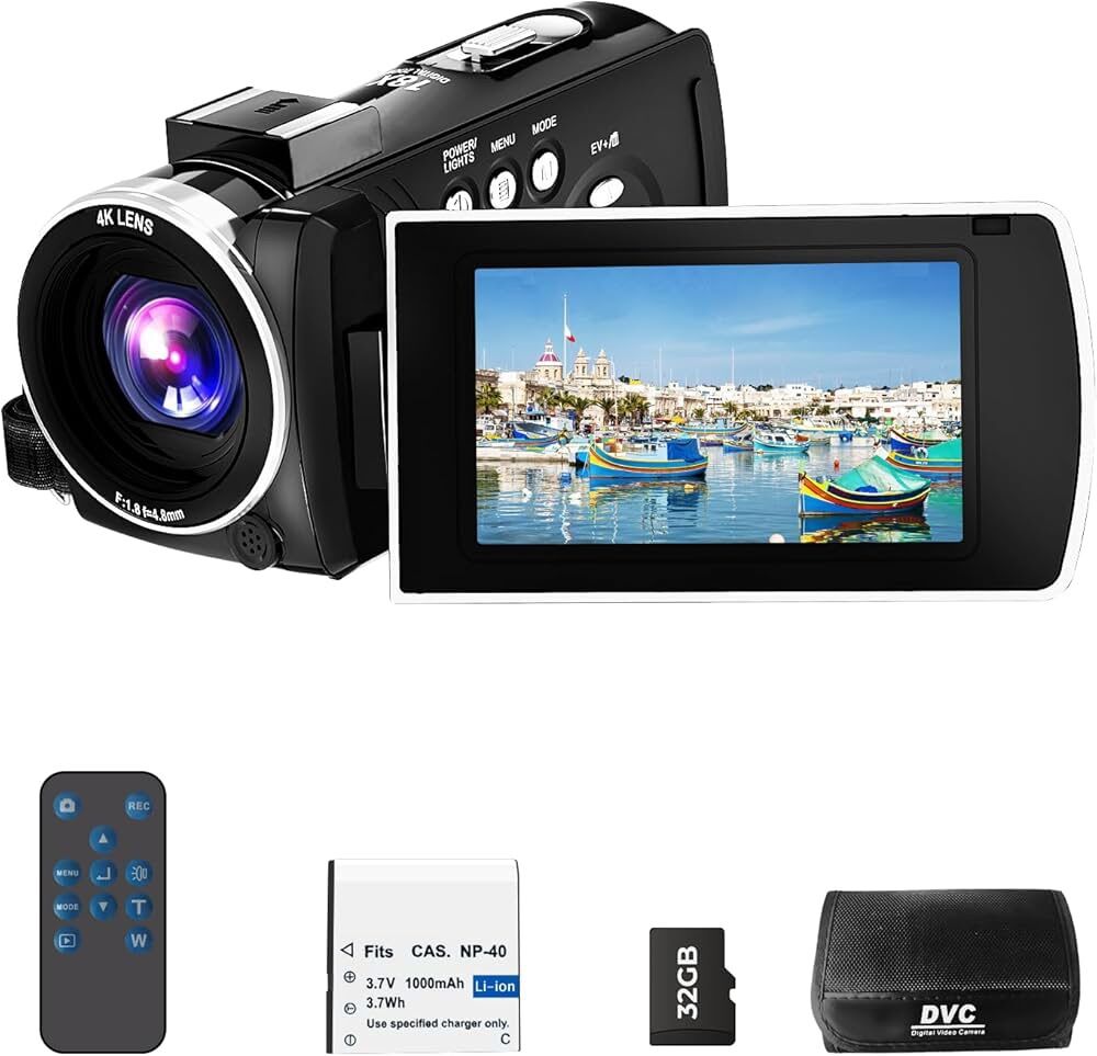 Video Camera 4K 64MP Camcorder