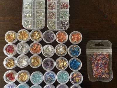 Nail Art Accessories & Extensions Bundle - Rhinestones, Foil, Glitter, Dual Forms & Tips