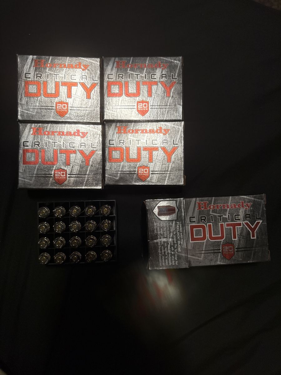 100 rounds 40 S&W 175gr flex lock Hornady Critical Duty Ammunition