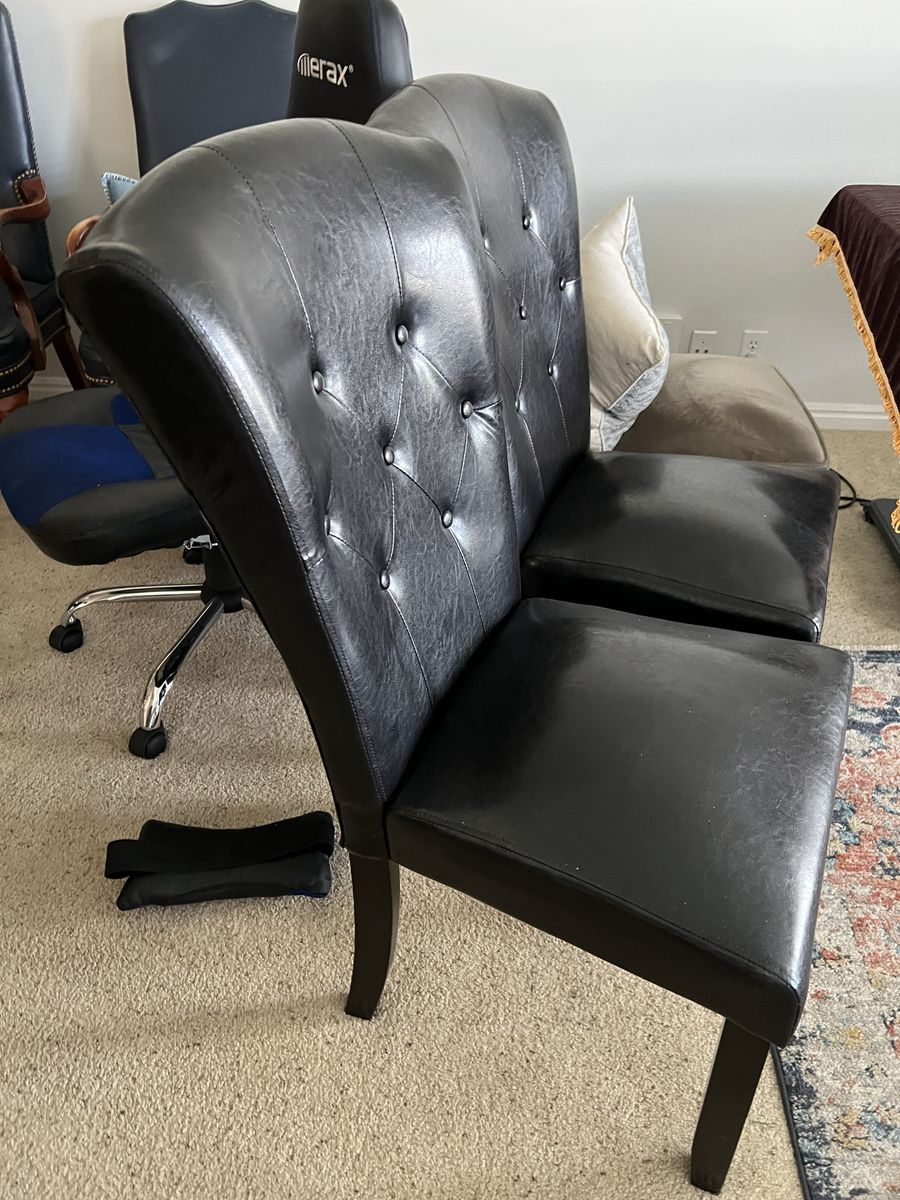 2 Faux Leather chair $80.00 each