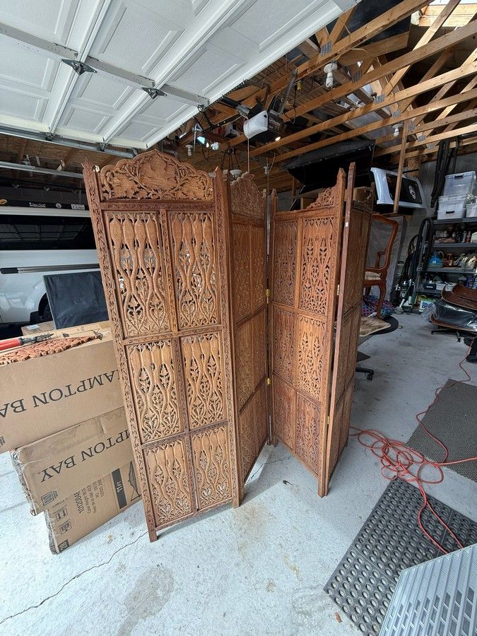 Teak Wood Carved Screen - Room Divider