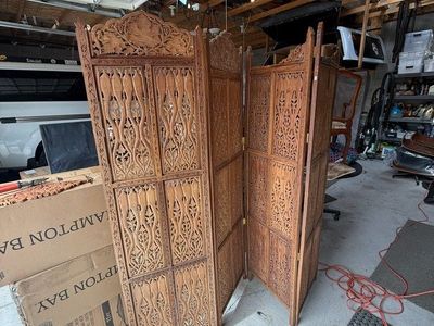 Teak Wood Carved Screen - Room Divider