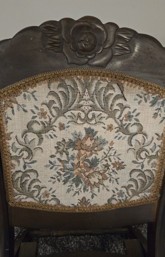 Vintage wooden rattan rocking chair