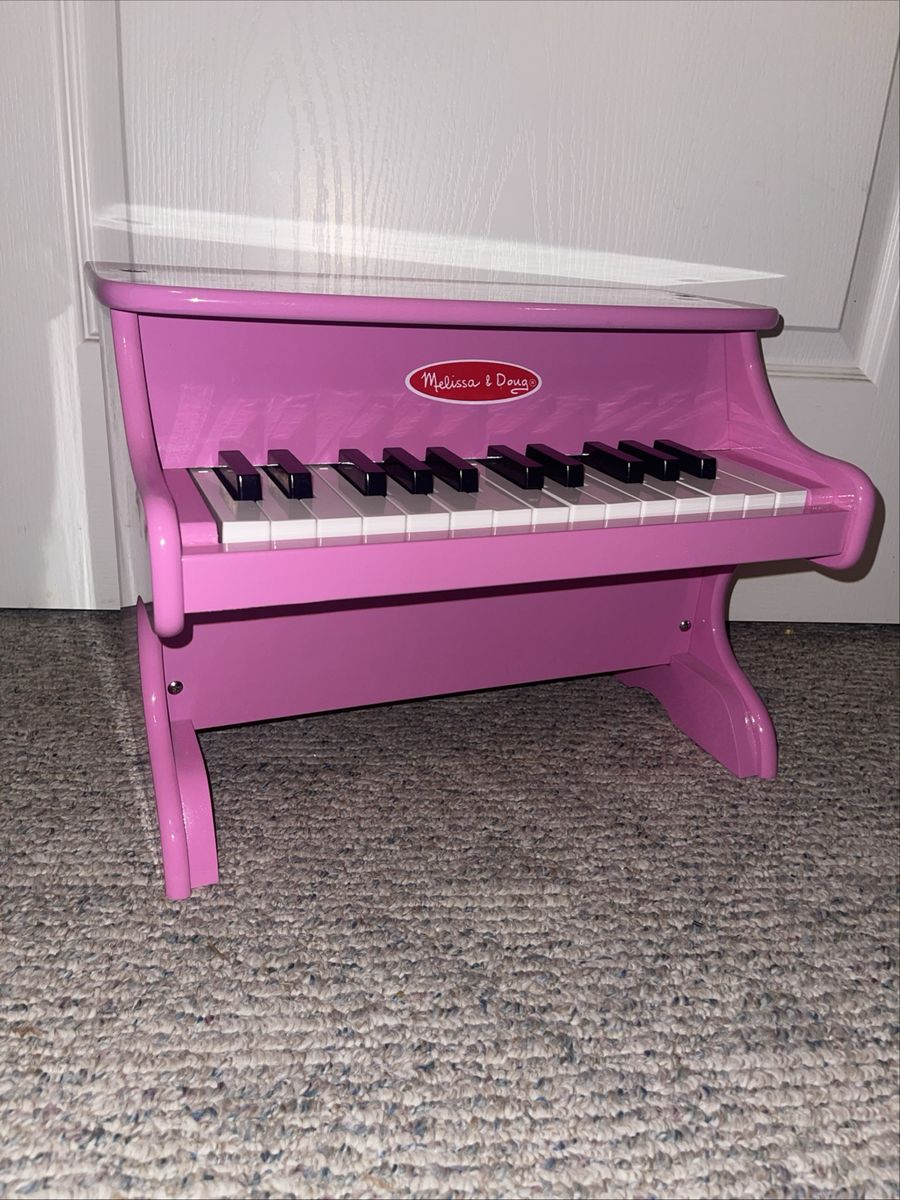 Melissa & Doug Learn-To-Play Wooden Piano - Pink (25-Key Upright)