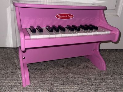 Melissa & Doug Learn-To-Play Wooden Piano - Pink (25-Key Upright)