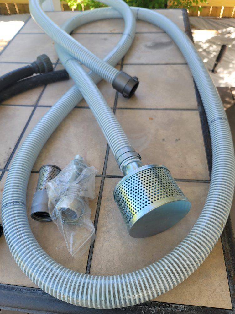 Heavy Duty Water Pump Hoses with Filter Screen and Fittings - 1.5 inch