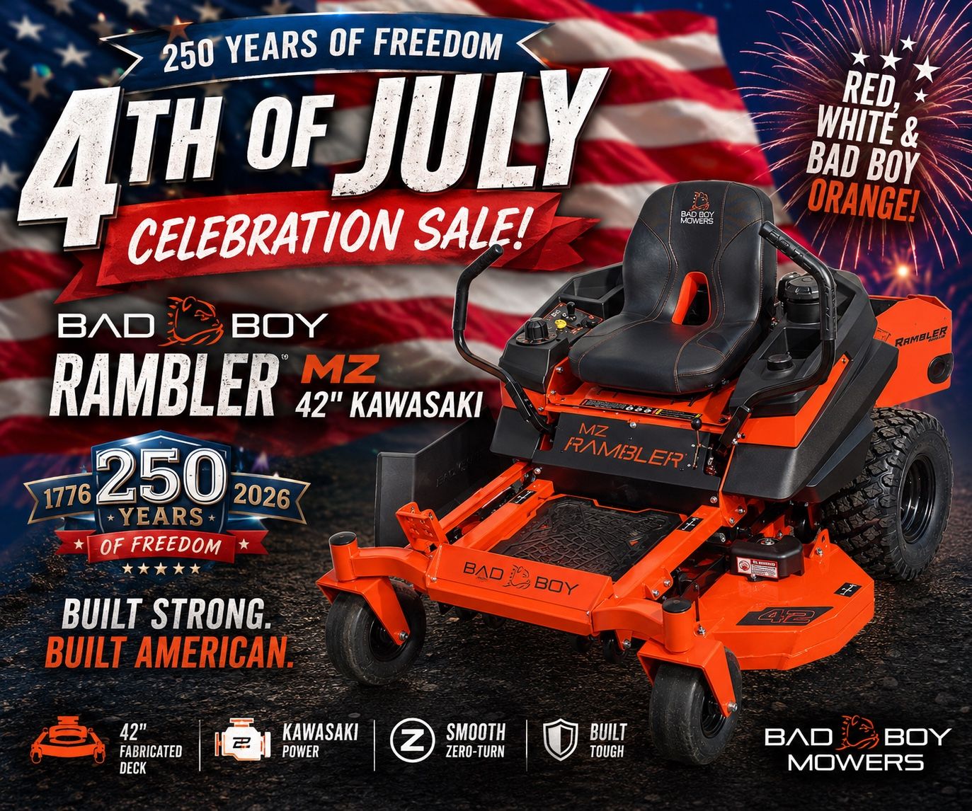 Bad Boy Rambler 42” Kawasaki 4th of July Sale!