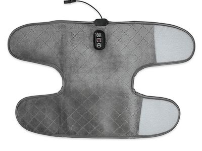 Unbranded Gray Quilted Electric Heated Knee Pad - Adjustable, Therapeutic Relief