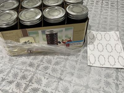 Ball 12 oz Crystal Jelly Jars, Set of 12, Quilted Design, New with Labels