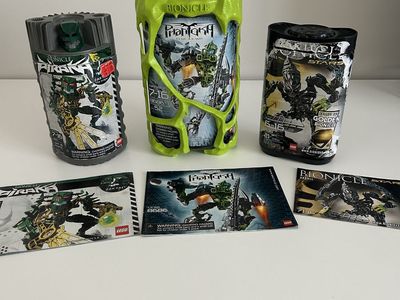 Lego Bionicle lot with instructions and canisters