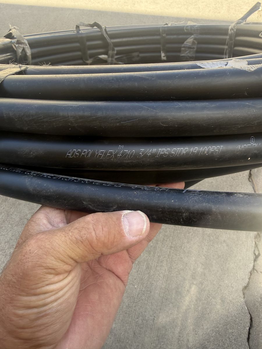 ADS Polyflex 4710 3/4" IPS SDR 11 100 PSI Polyethylene Pipe Coil. New never used!! Approximately 70 feet