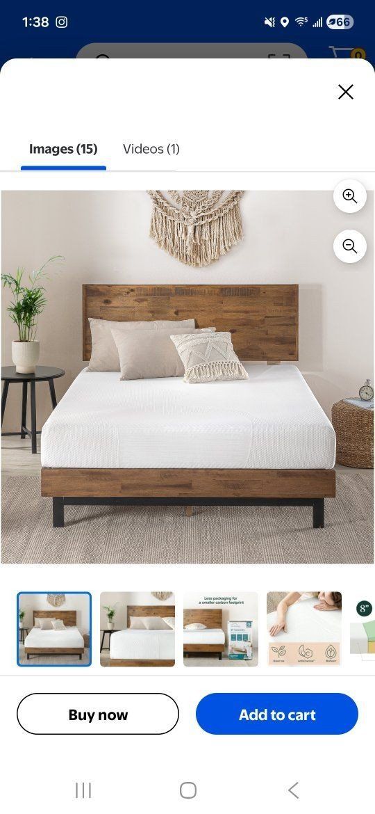 **Queen ** Zinus 9" Memory Foam Mattress