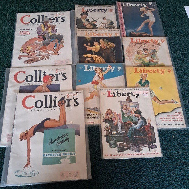 1935 &1937 LOT OF 10 VINTAGE MAGAZINES