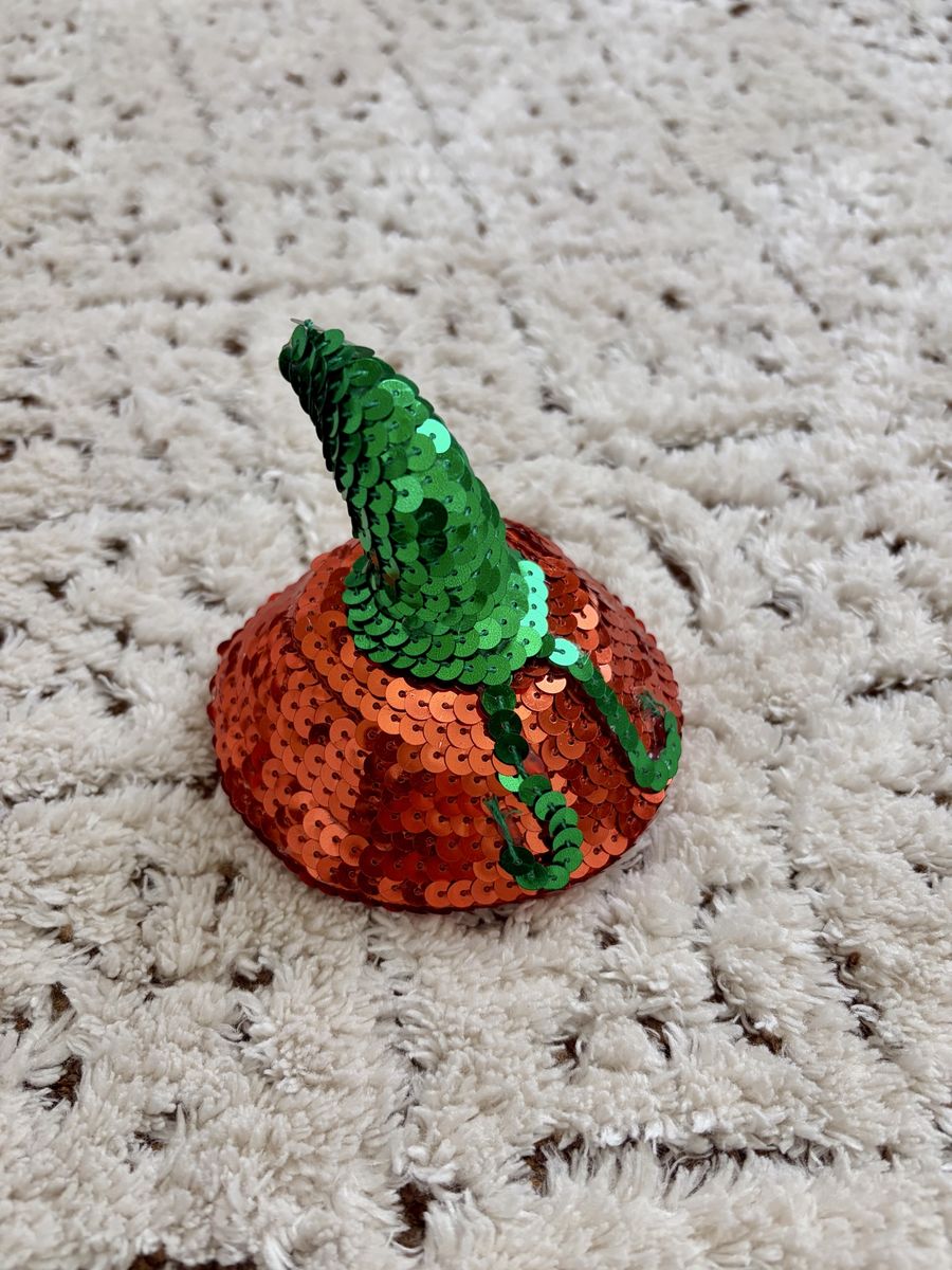 Sequin Pumpkin Halloween Hair Clip