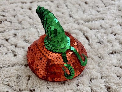 Sequin Pumpkin Halloween Hair Clip