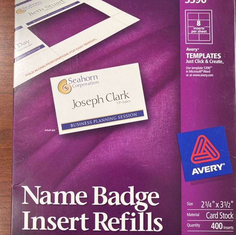 288 Count Avery Name Badge Insert Refills