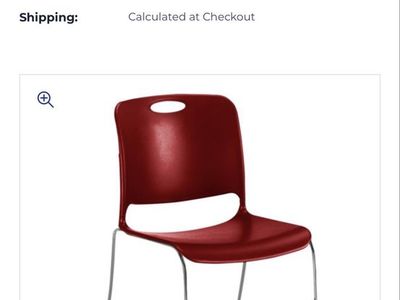 Today's Classroom Base Stacking Chair - 17.5" Seat Height, Red/Gray, Commercial Grade