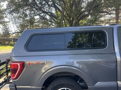 Leer 100R Ford F-150 Grey Truck Shell Topper Camper top 2021 -2026 Ford F-150 with Sliding Windows Carbonized Gray Metallic