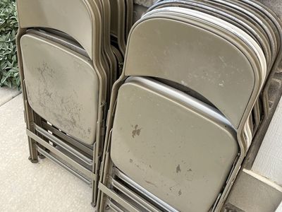 14 Used Metal Folding Chairs - Good Condition, Sturdy, Great for Events