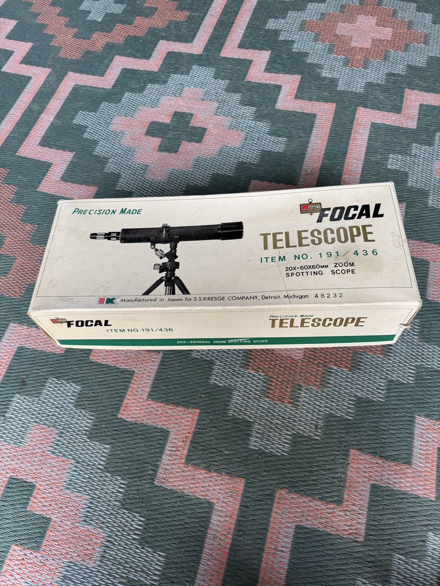 Focal Precision Made Telescope 20x-60x60mm Zoom Spotting Scope - Vintage Japan S.S. Kresge