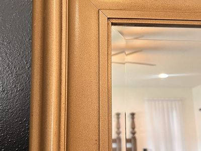 Large Gold Framed Wall Mirror - Ornate Beveled Edge Decor