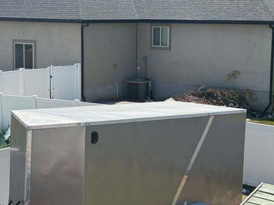 Enclosed Cargo Trailer Tandem Axle V-Nose Dual Axle Silver