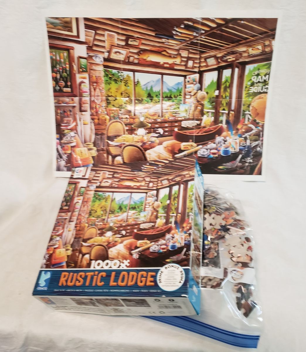 Challenging 1000 Piece Jigsaw Puzzle Rustic Lodge