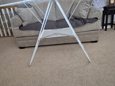 White Foldable Indoor/Outdoor Clothes Drying Rack - Compact & Portable also ideal for camping