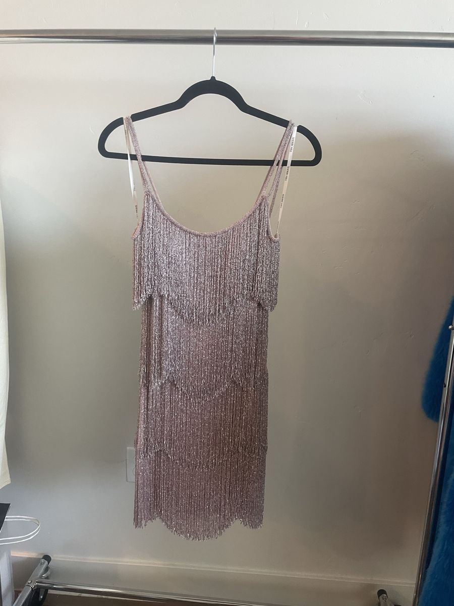 Sherri Hill Beaded Fringe Flapper Mini Dress — Size 0