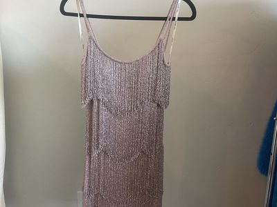 Sherri Hill Beaded Fringe Flapper Mini Dress — Size 0