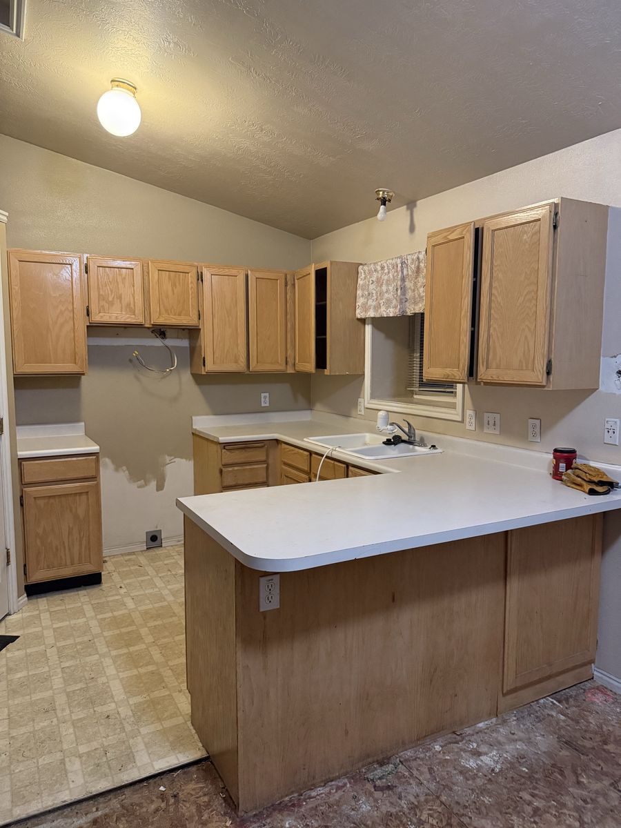 Kitchen cabinets and counter tops 