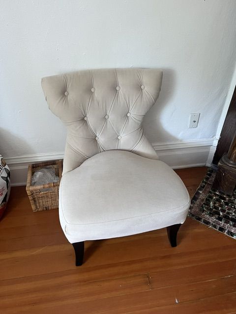 Ivory upholstered chair