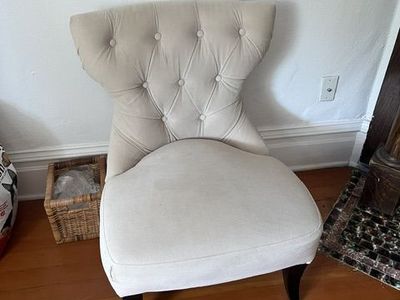 Ivory upholstered chair