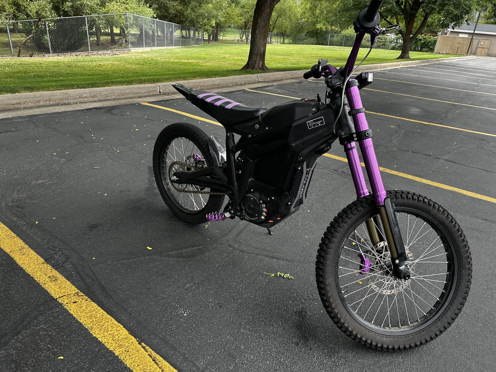 Talaria Sting MX4 Electric Dirt Bike Black and Purple Custom