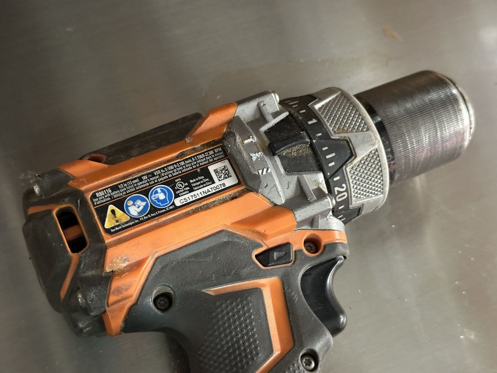 Ridgid Hammer Drill (2x) and impact wrench (2x) 