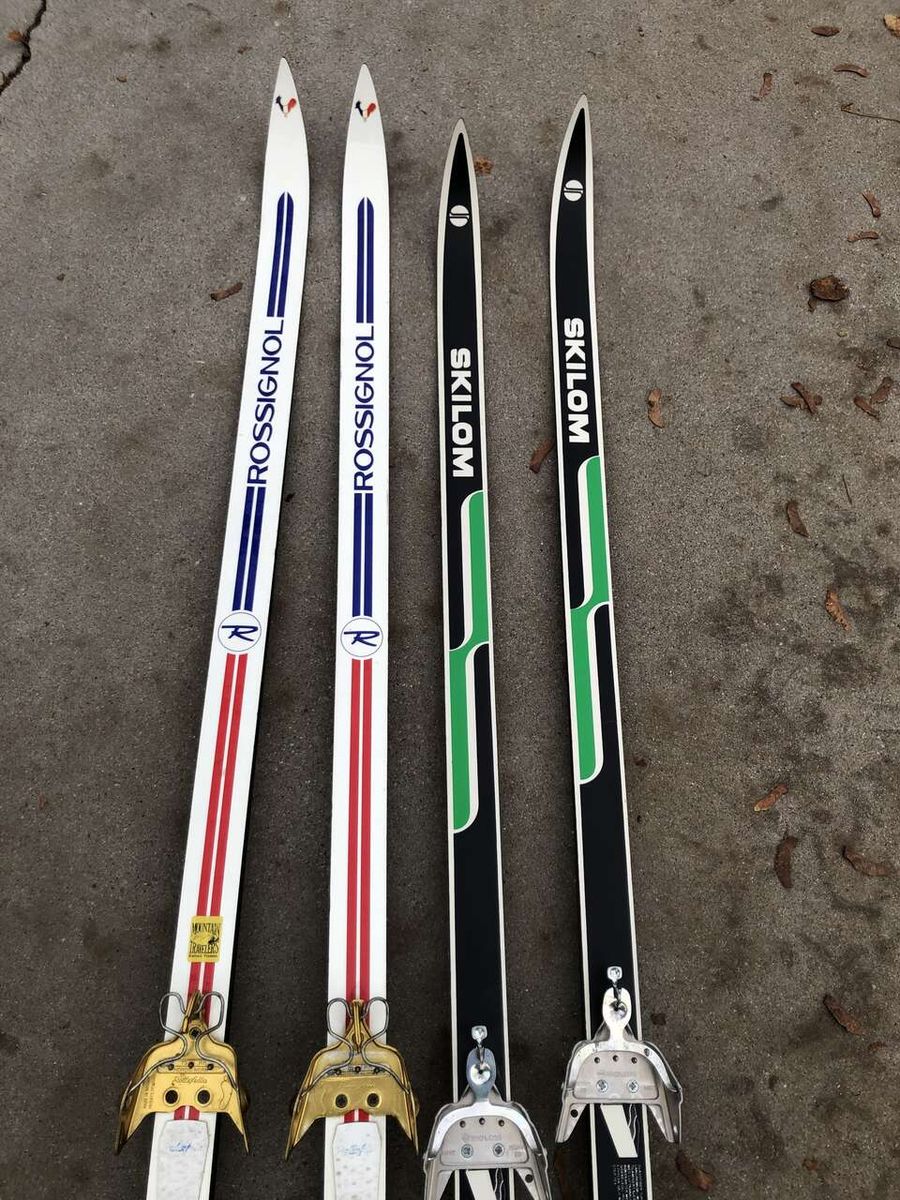 Vintage Nordic cross country skis w / 3pin bindings.  Great to ski on and they make awesome decorations 75mm