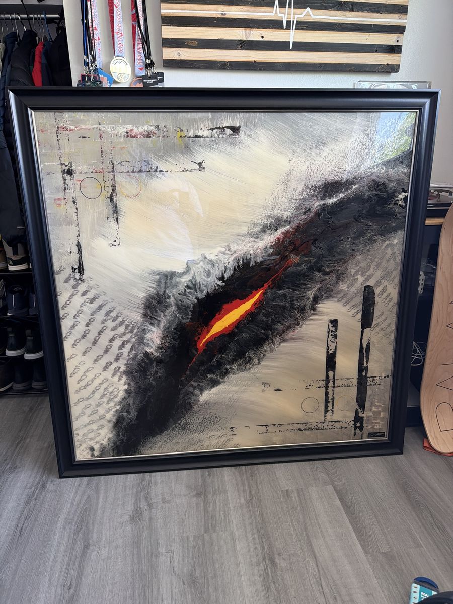 Abstract Framed Art Print - Volcano