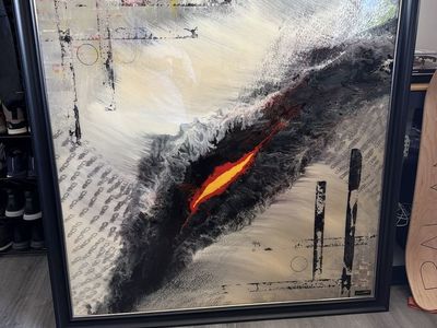 Abstract Framed Art Print - Volcano