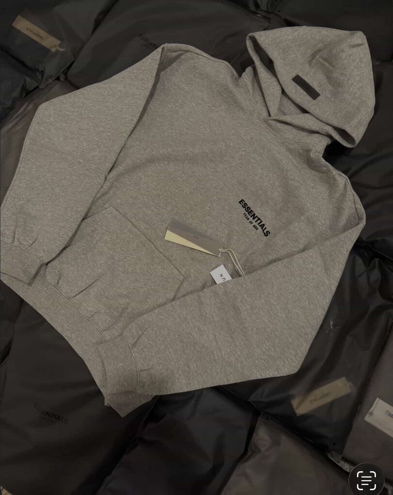 Gray oatmeal and black essential hoodie
