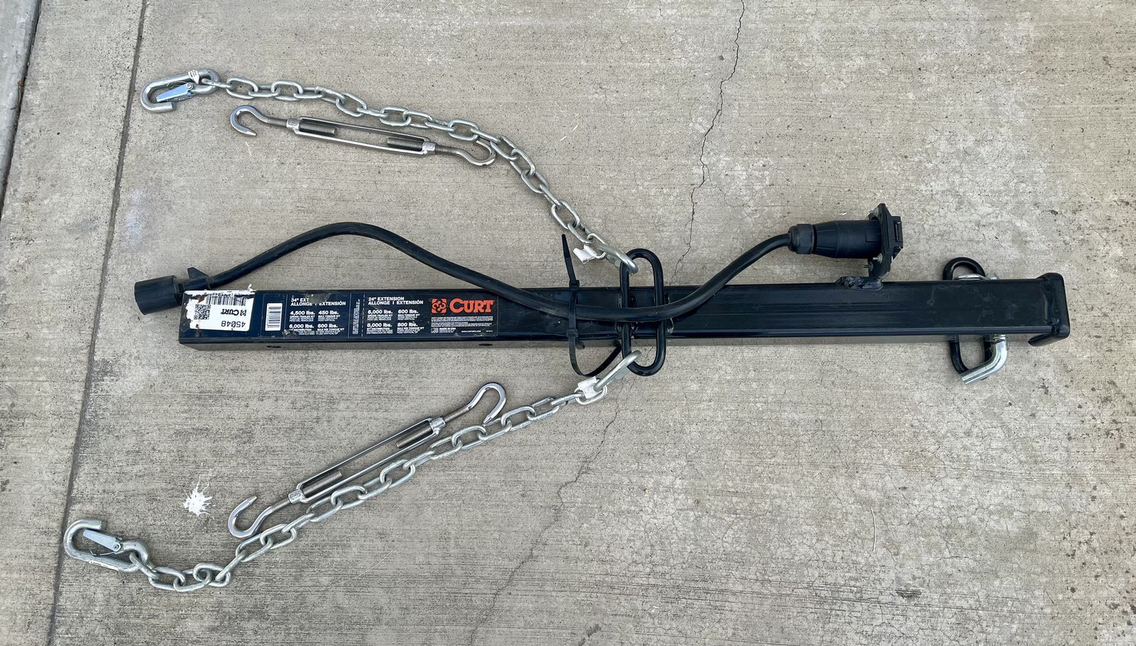 Curt 34 inch trailer hitch extender/reducer, 4500 lb capacity
