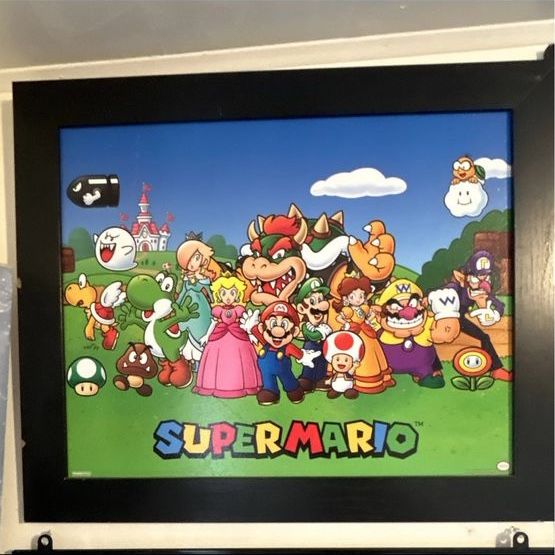 Super Mario Framed Poster and Motivational Canvas Art Set