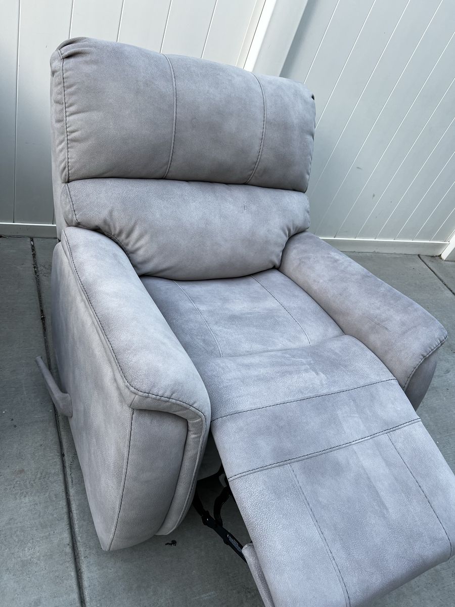 Grey Fabric Recliner Chair - Comfortable Single Seater