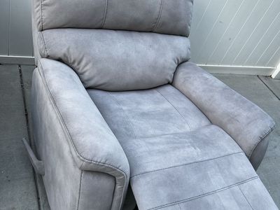 Grey Fabric Recliner Chair - Comfortable Single Seater