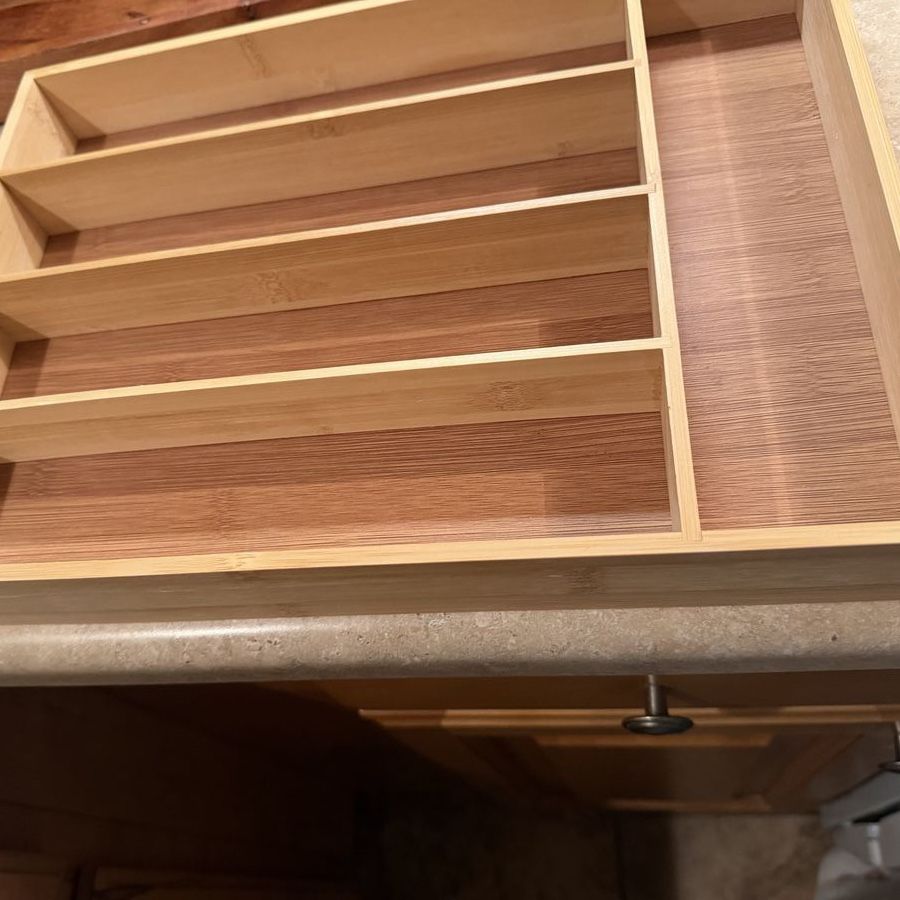 Natural 5 Compartment Flatware Drawer Organizer Brown - Brightroom: Silverware & Utensils Holder, In-Drawer Storage