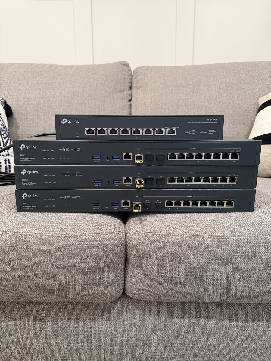 TP-Link Omada ER8411 VPN Routers & TL-SX1008 10G Switch Lot